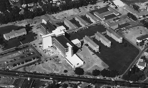Sacramento County Hospital, aerial photo taken 1955