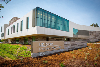 A view of the UC Davis Betty Irene Moore Hall building.