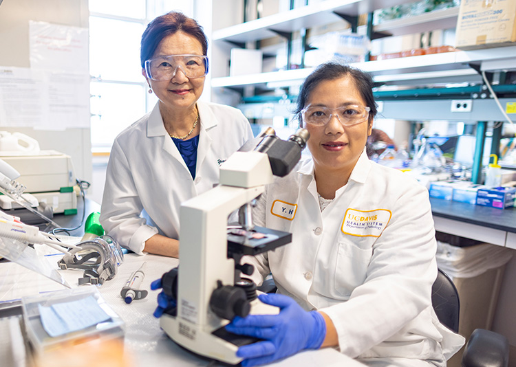 UC Davis Cancer researchers in a research lab
