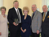 PHOTO — Claire Pomeroy, vice chancellor for Human Health Sciences and dean of the School of Medicine; Jim and Sally Otto; Chancellor Larry Vanderhoef; and Ralph deVere White, director of the UC Davis Cancer Center and associate dean for cancer programs.