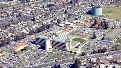 Aerial shot of Sacramento Medical Center in 1969