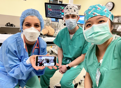 Drs. Forghany, McGuire and Chen in a UCD operating room