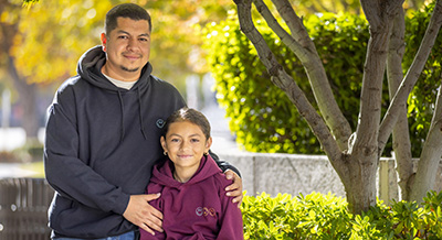 Pediatric diabetes patient Elena and her father Erik