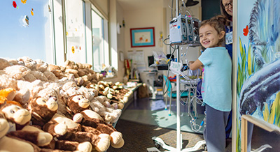 Pediatric patient with teddy bears