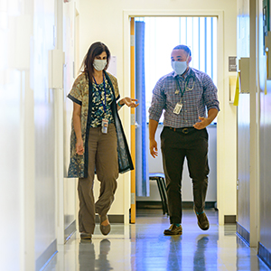 Susmita Mishra with UC Davis community pediatrician Mikah Owen