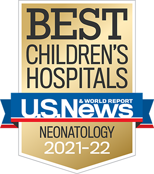 Best Children's Hospital badge for neonatology 2021-22