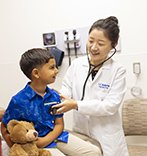 UC Davis pediatric doctor providing care to a patient.