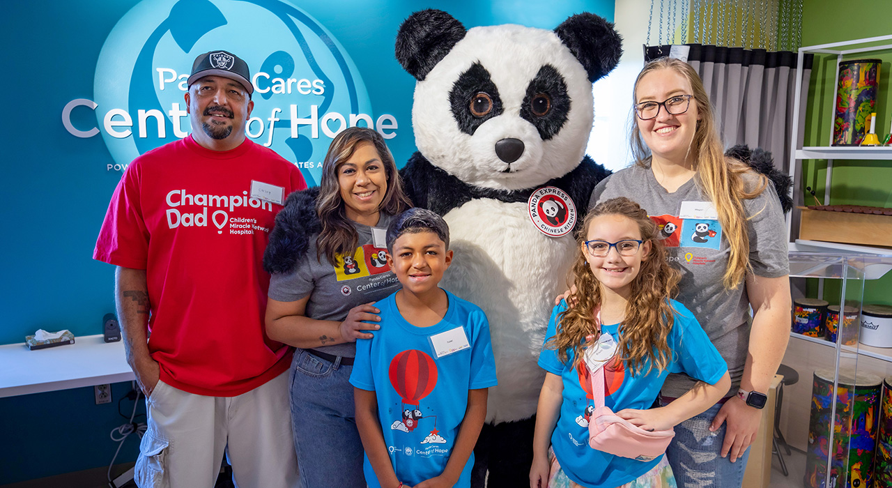 Families at the new Panda Cares Center