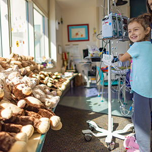 Pediatric patient with teddy bears