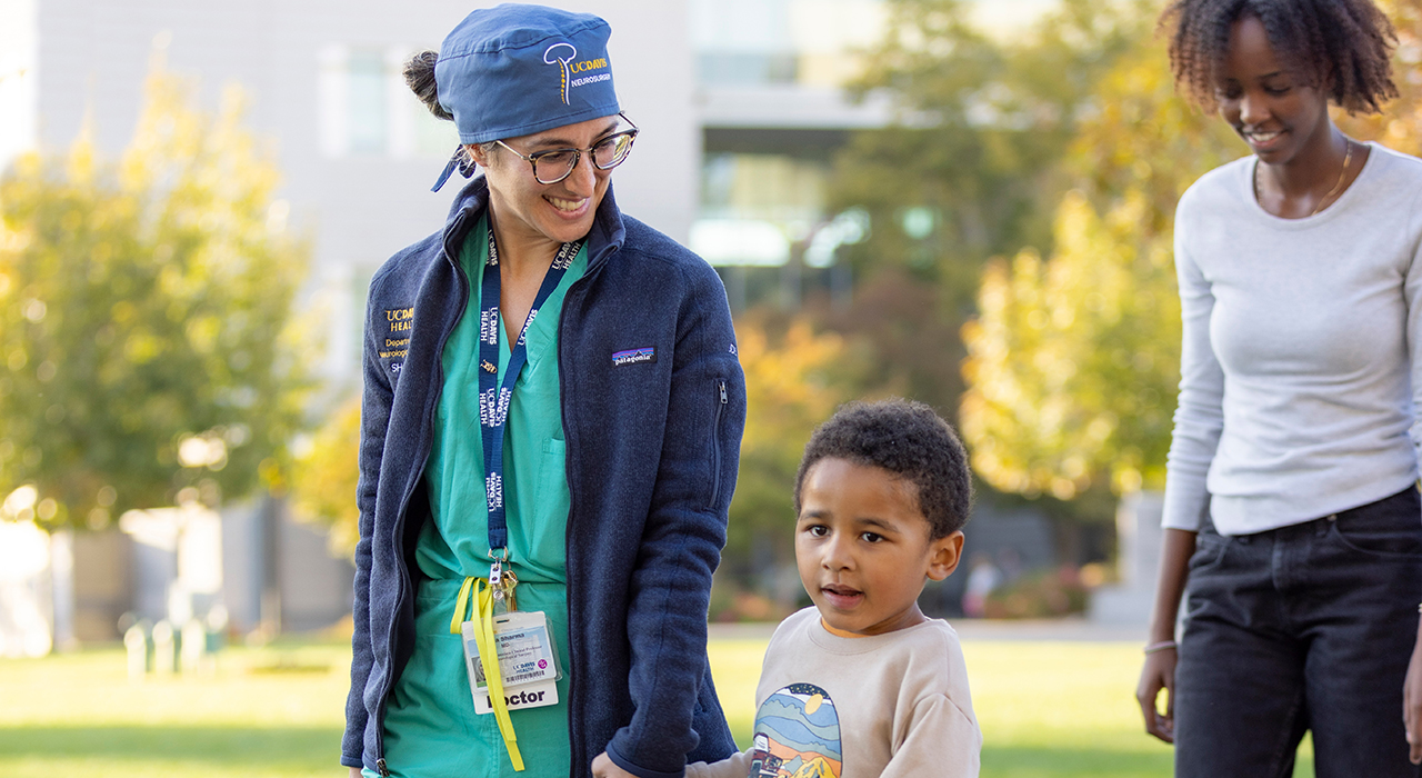 Pediatric neurology patient Savon with neurosurgeon Julia Sharma