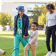 Pediatric neurology patient Savon and neurosurgeon Julia Sharma