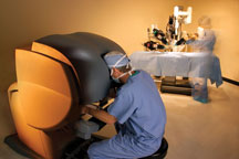 surgeon using daVinci robot