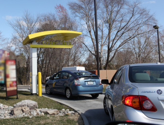 fast-food restaurant drive through lane © iStockphoto9