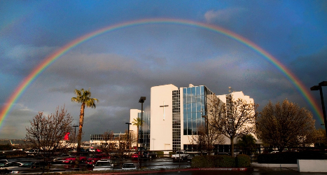 Rainbow over Mercy Medical Center