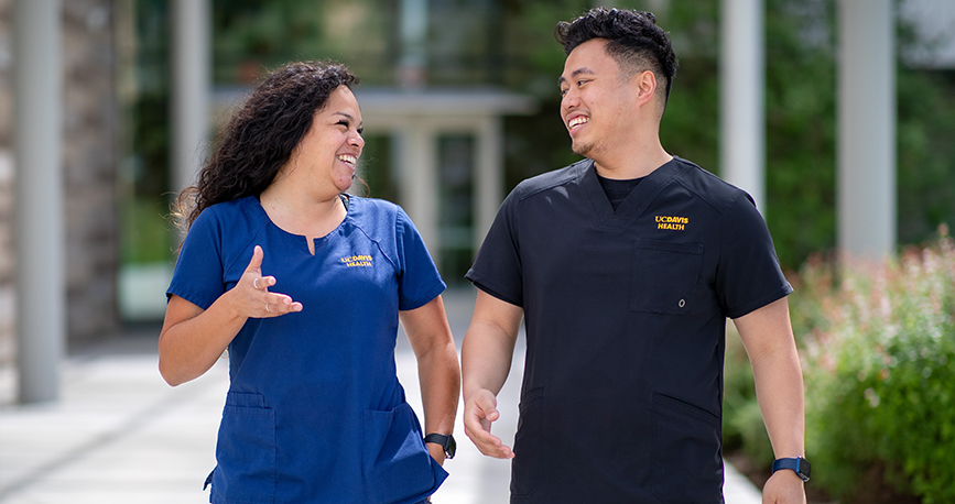UC Davis Health nurses wearing branded apparel