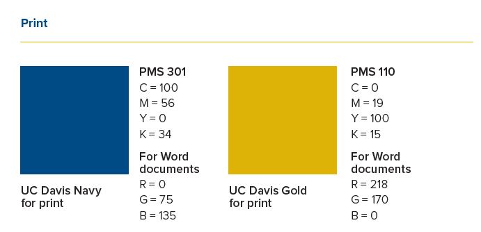 UC Davis Health primary color palette