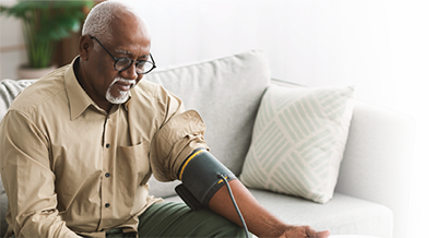 Man taking his blood pressure