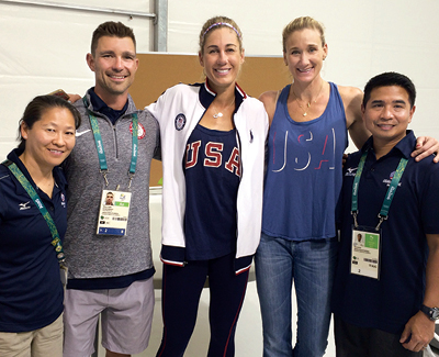 Elmo Agatep, M.D., with Kerri Walsh-Jennings and April Ross