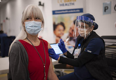 Patient getting a vaccine