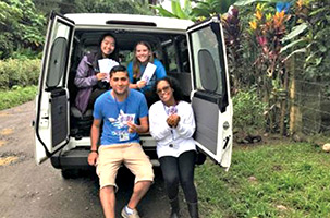 Jade Tso and her colleagues in Costa Rica