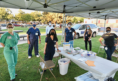 Volunteers at a vax clinic in Oak Park