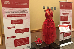 Heart pledge and red dress