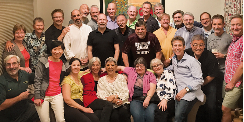 Members of the Class of 1982 at their reunion class dinner at the home of classmate Bob Miller.
