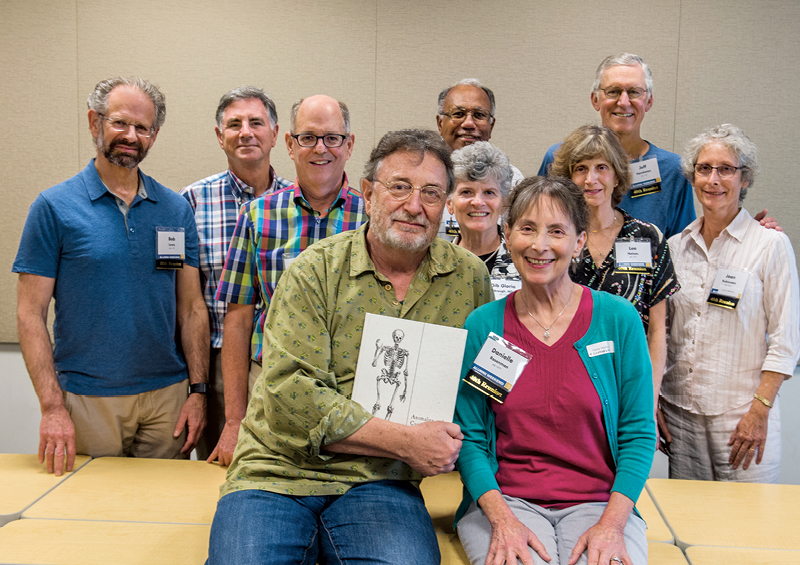 Members of the Class of 1977 at their reunion class catch-up.