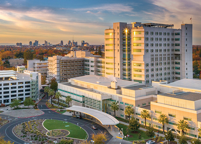 Aerial shot of UC Davis Health medical center