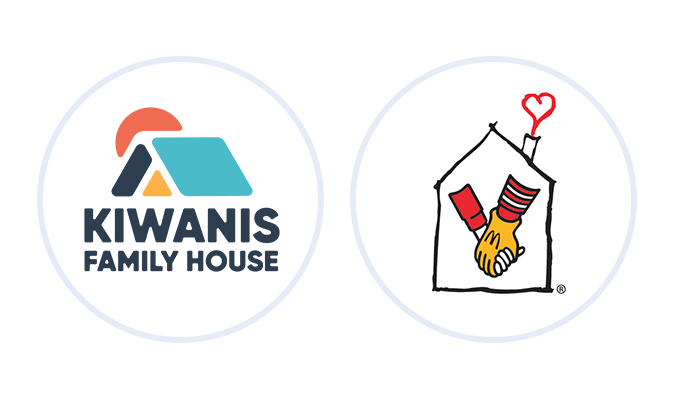 Kiwanis Family House logo and Ronald McDonald House logo