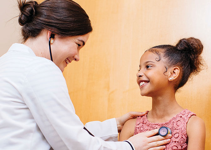 Pediatric patient getting a well care check-up