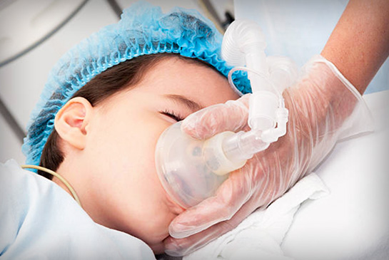 pediatric patient receiving anesthesia