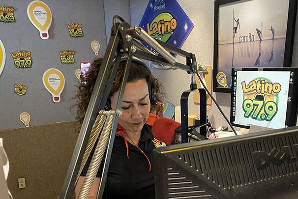 Latino 97.9 radio host live on air
