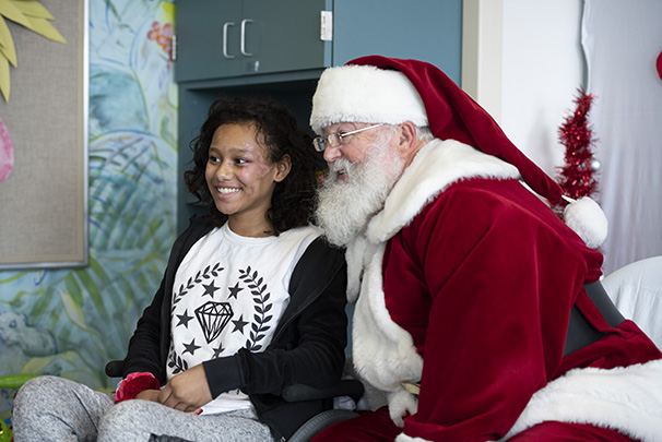 young patient with Santa