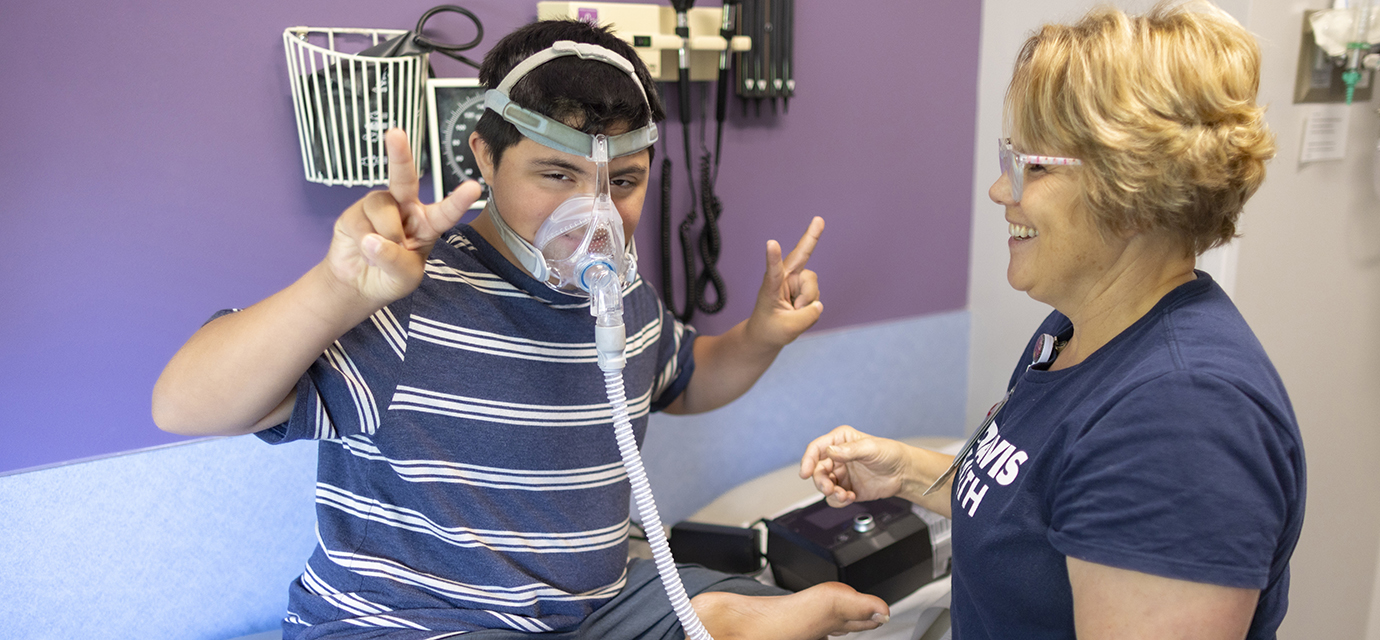 Emilio and respiratory therapist Audrey Chikalla