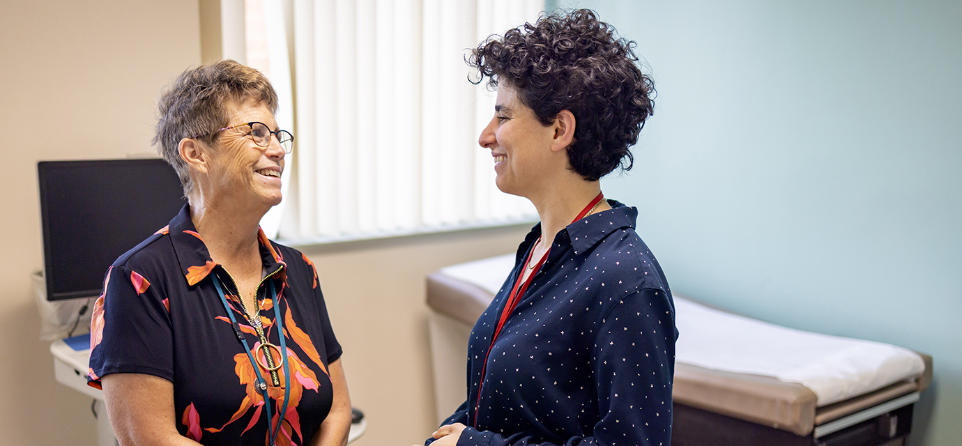 UC Davis volunteer clinical faculty member and pediatrician Katy Carlsen, left, with CIRCLE Clinic medical director Hannah Snitzer.