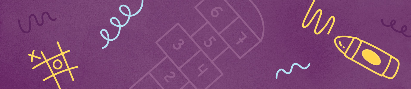 Purple background with hopscotch doddle