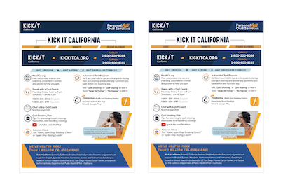 An image of the Kick It California quit services flyer