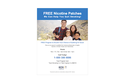 An image of the free nicotine patches flyer.