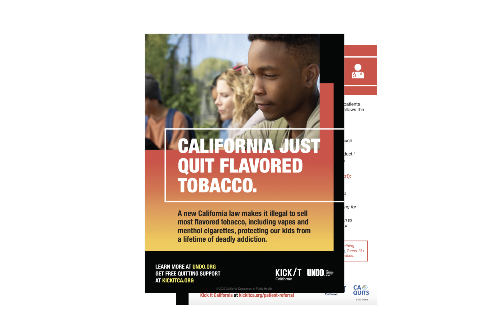 An image of the front page of the tobacco flavor ban flyer.
