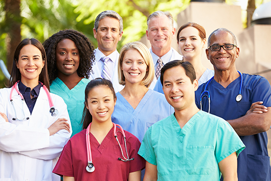 Diverse clinician group (C) Adobe stock. All rights reserved.