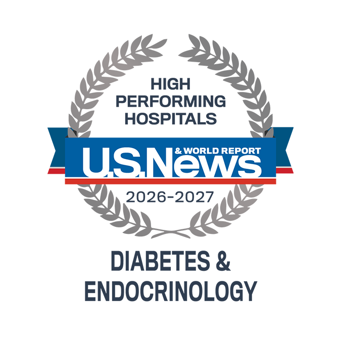 U.S. News High performing hospitals badge: Diabetes, 2026-27