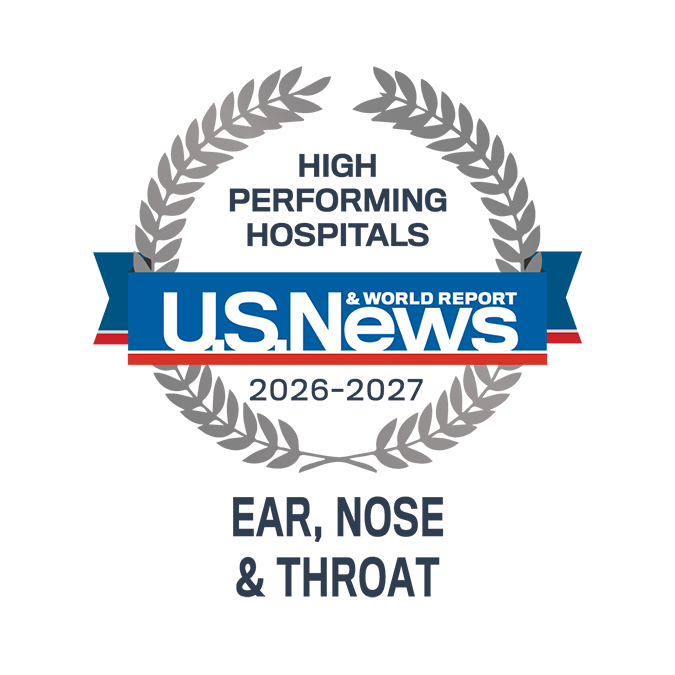 U.S. News High performing hospitals badge: Ear, nose & throat surgery, 2026-27