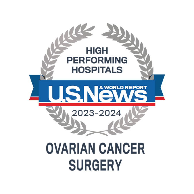 U.S. News badge: High performing in ovarian cancer surgery
