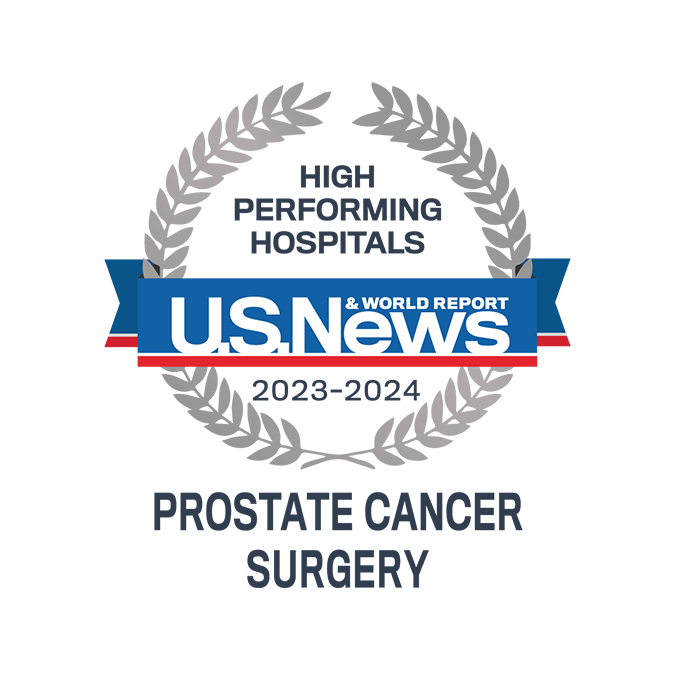 U.S. News badge: High performing in prostate cancer surgery