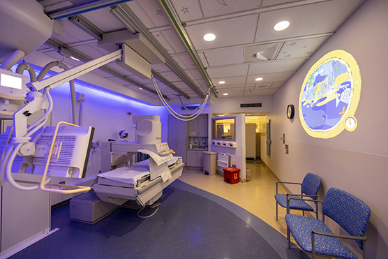 A radiology exam room