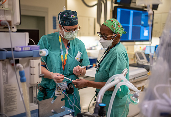 Anesthesiologists preparing for surgery