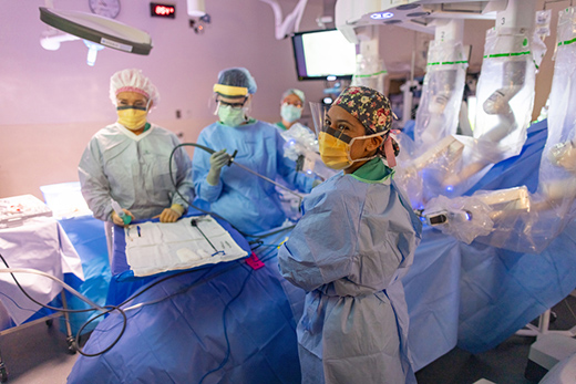 Group of surgeons in an operating room
