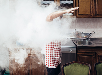 Extra caution can help you avoid burn injuries while preparing meals at home.