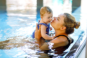Young children should be within arm’s reach of an adult when they are in or near the water.